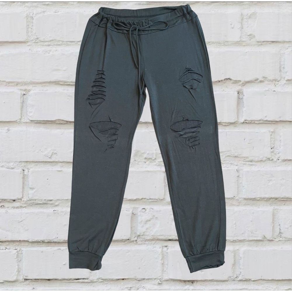 White Birch Kick Back Lightweight Distressed Joggers Navy Size Large